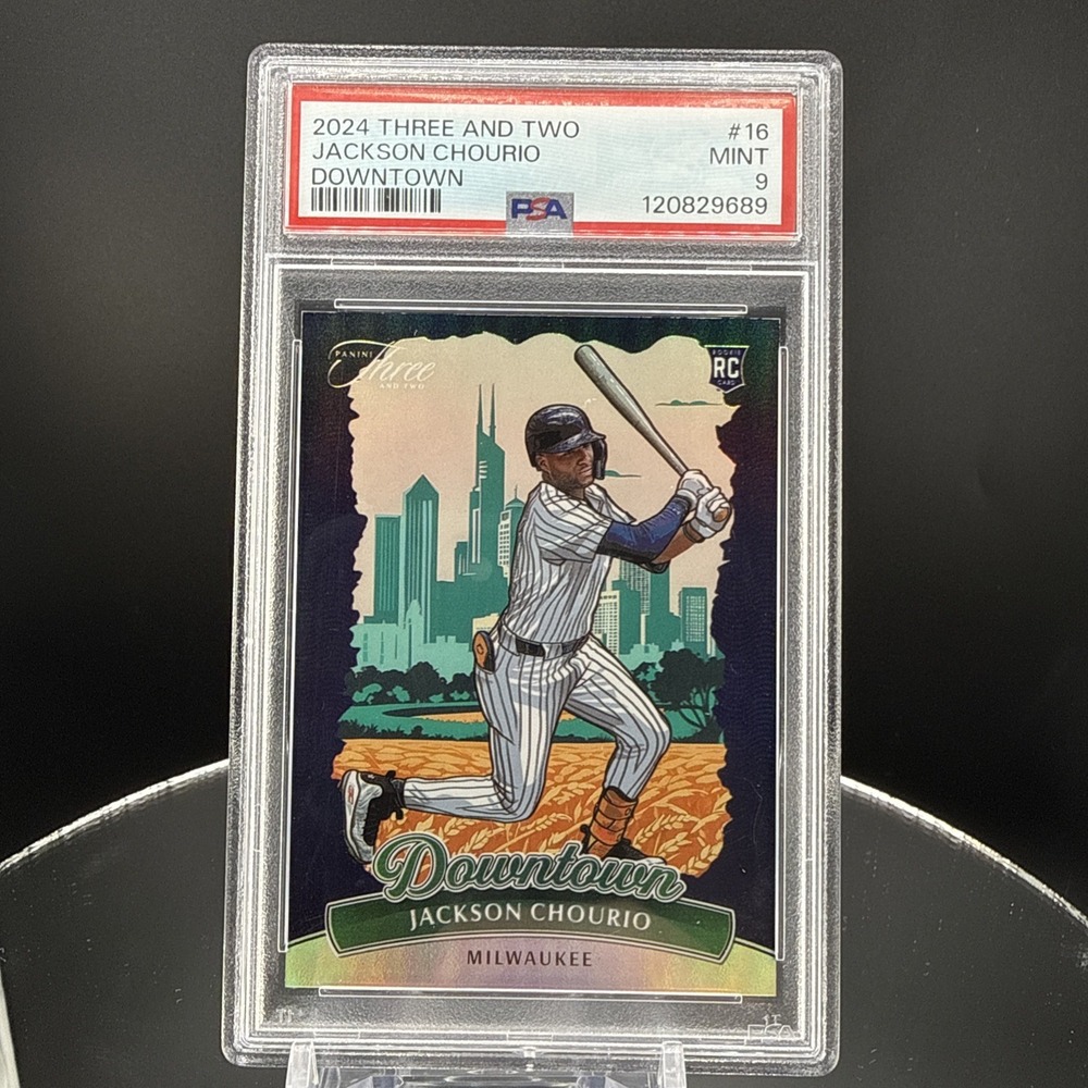 Panini 2024 Three and Two Downtown #16 Jackson Chourio RC PSA 9